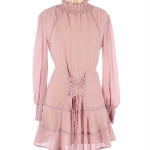 HELLO MOLLY RUFFLE LACE UP DRESS